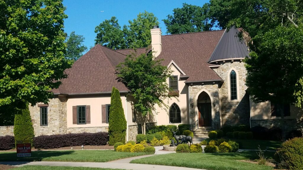 A home with a new architectural roof installed.