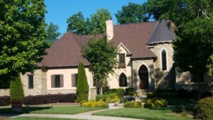 A home with a new architectural roof installed.